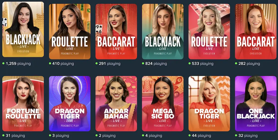 Live games section
